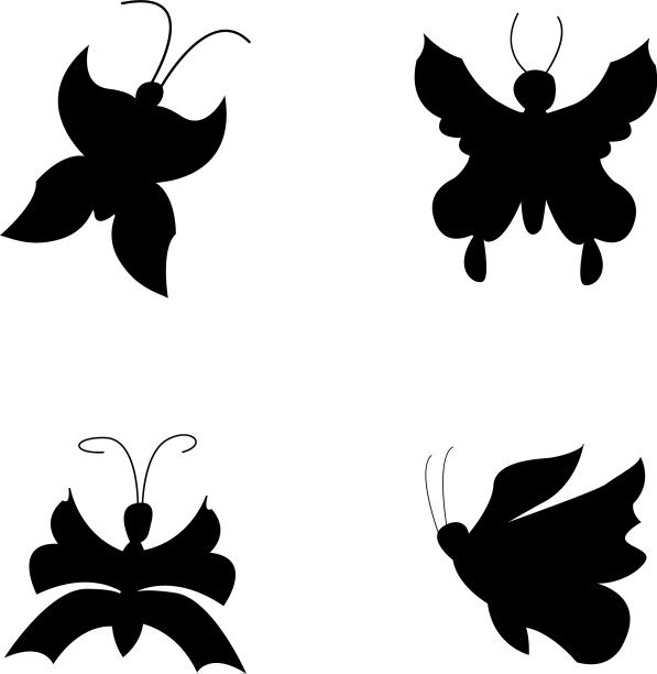 剪影蝴蝶集4标志图片下载