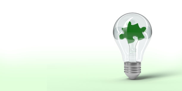 灯泡里的一块拼图图片下载