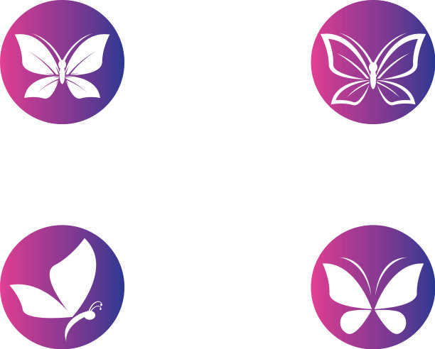 蝴蝶logo模板图标图片下载