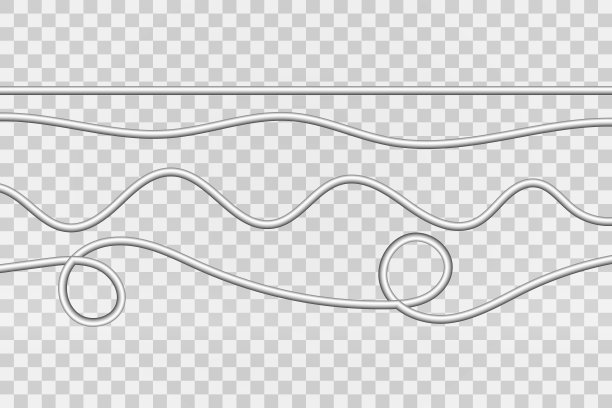 电力工业电缆。矢量插图。透明背景上的电线。图片下载