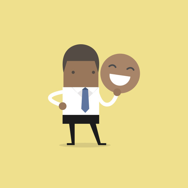 非洲商人拿着微笑面具图片下载