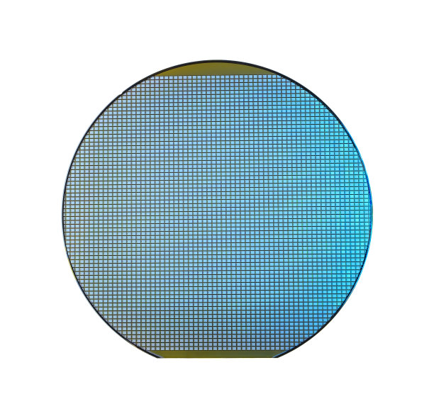 带有隔离在白色背景上的芯片的硅片图片下载