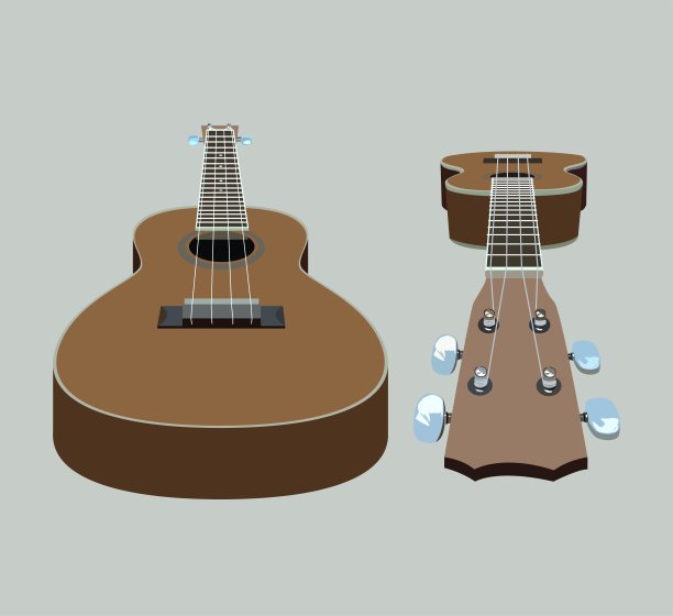 尤克里里琴近距离设置了两个观察点图片下载