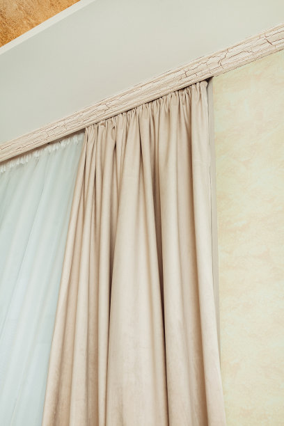 窗帘织物丝绸象牙在内部图片下载