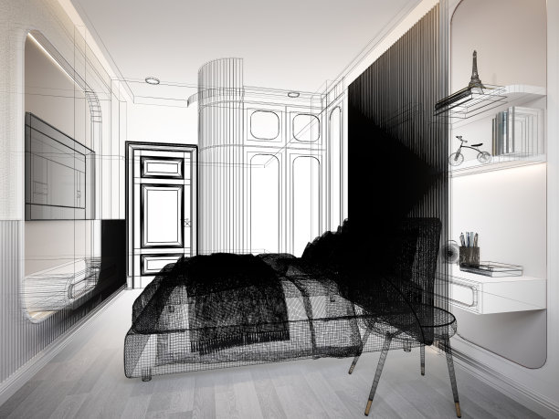室内卧室效果图设计，3d效果图图片下载