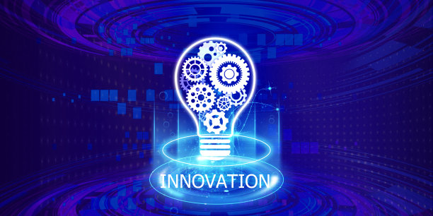 概念新概念具有创新和灵感，创新技术在科学与传播中的概念，抽象的技术背景图片下载