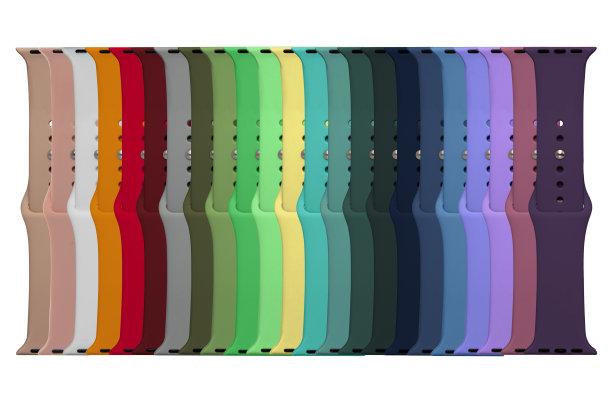 智能手表硅胶带，孤立在白色背景，拼贴图片下载