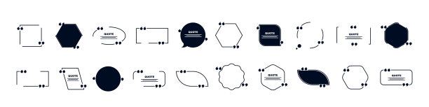 语音气泡引用图标集，插图图片下载