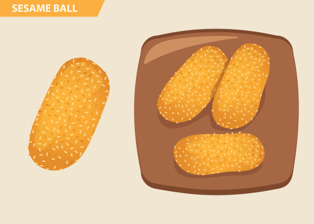 油炸食品芝麻球。马来西亚和新加坡的传统小吃图片下载