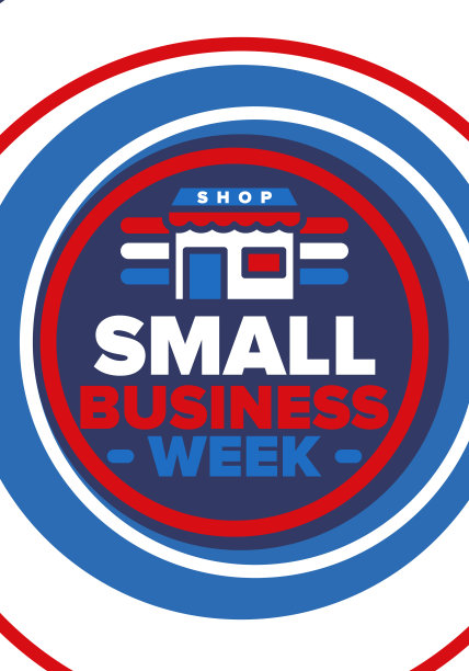 5月是全国小企业周。支持本地业务。每年在美国庆祝一次。经营理念。爱国的设计。海报、卡片、横幅和背景。矢量图图片下载