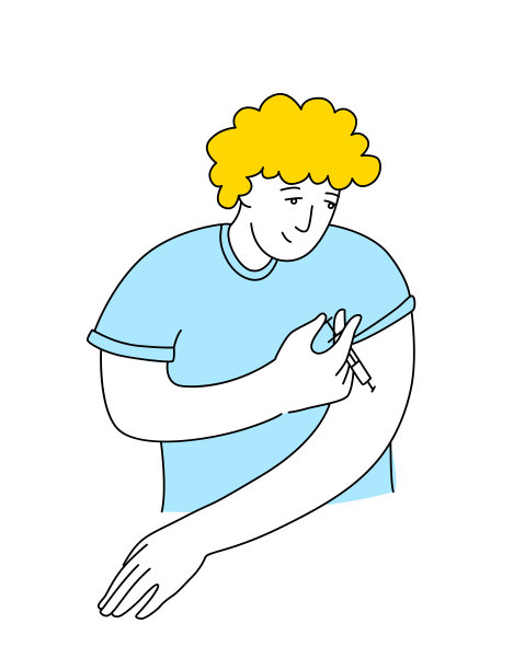 年轻人糖尿病患者注射胰岛素图片下载