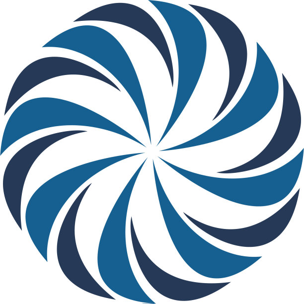 圆形蓝色花标志模板设计eps 10图片下载