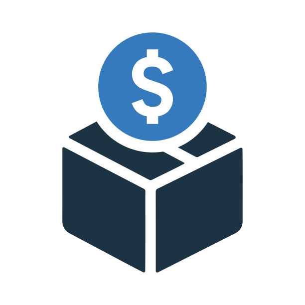 商业，盒子，美元图标。简单的可编辑矢量设计孤立在白色背景。图片下载