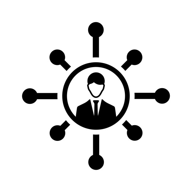 商业、连接图标，黑色矢量图形图片下载