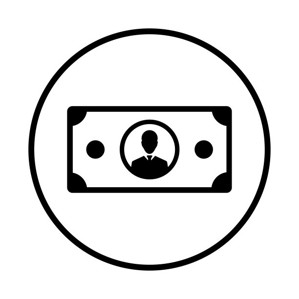 美元纸币图标黑色矢量图图片下载