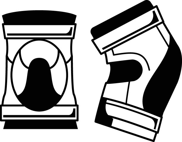 战术膝垫肘垫集概念矢量图标设计，射击运动符号，极限运动标志，双向飞碟射击和trapshooting股票插图图片下载