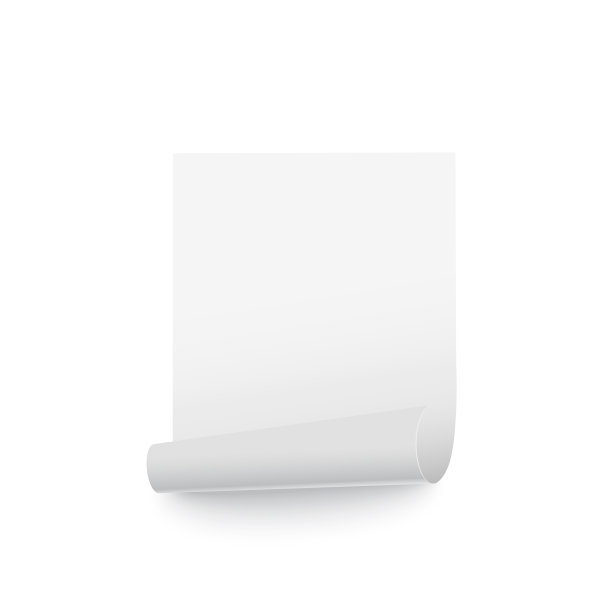 带有柔和阴影的卷曲纸。向量图片下载