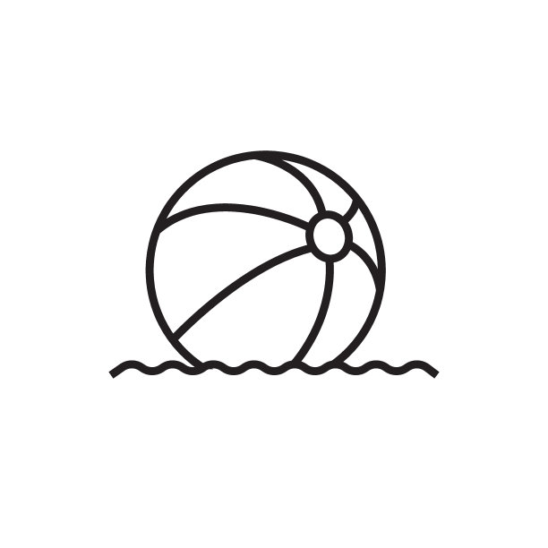 海滩球平风格设计矢量插图图标标志孤立的白色背景。为了游戏或假期。图片下载