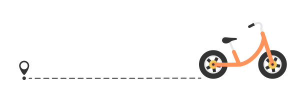 可爱的彩色自行车启动定位销。图片下载