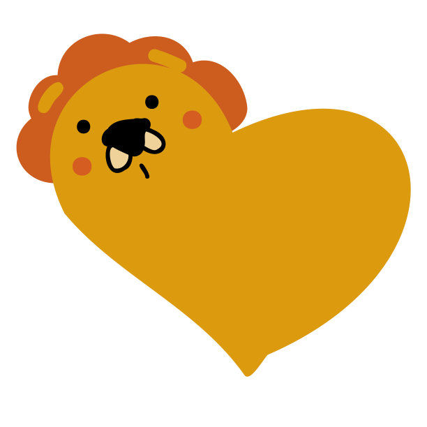 心的熊猫。心的狮子。图片下载