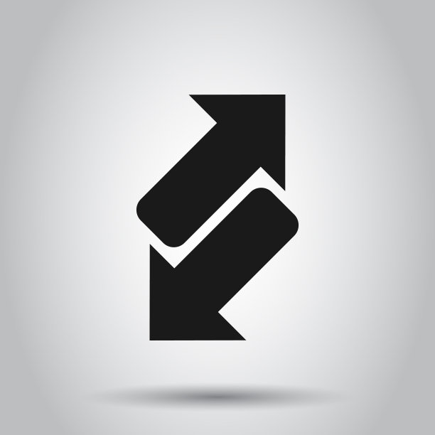 反向箭头符号图标在平面样式刷新上图片下载