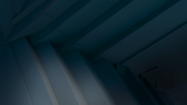 深蓝三角形结构抽象背景，几何背景，三维渲染图片下载