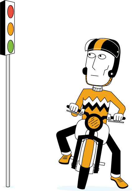 自行车和交通灯图片下载