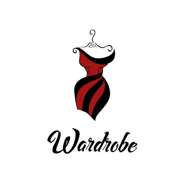 红色条纹裙子上的衣架标志图片下载