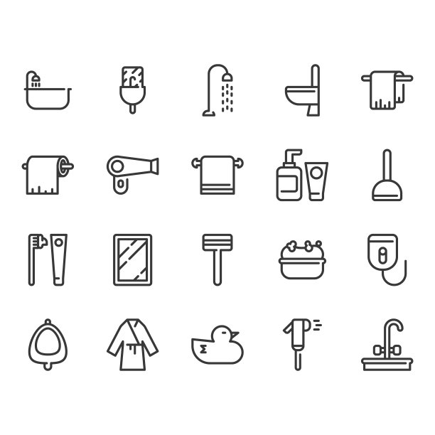 浴室相关图标设置图片下载