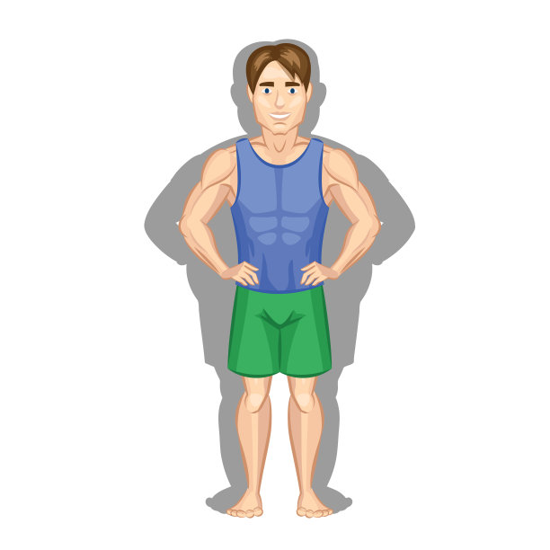 又胖又瘦的男人。矢量插图。图片下载