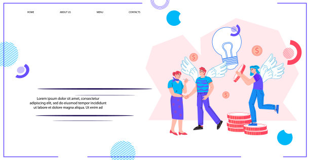 投资创业和商业项目的网页展示，矢量。图片下载