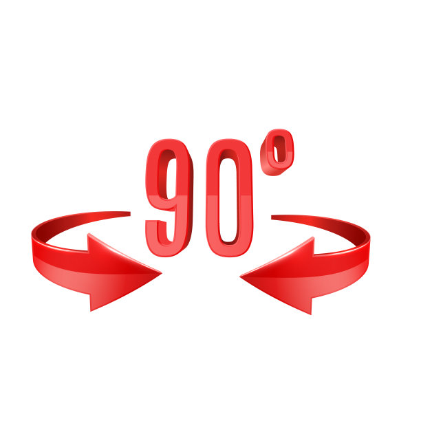 红色光滑的三维曲线箭头和90度唱歌。矢量箭头图标。3 d矢量图标。图片下载