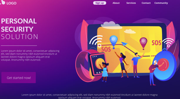 个人紧急按钮概念登陆页面图片下载