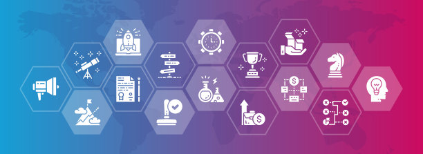 启动图标横幅。时间管理，创意生成，演示信息图表矢量插图。图片下载