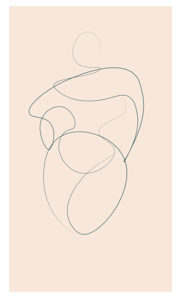 魅力是一种概念性的连续抽象线条艺术，一个表达自信的女士，黑色的直线素描孤立在米色背景上。矢量插图。图片下载