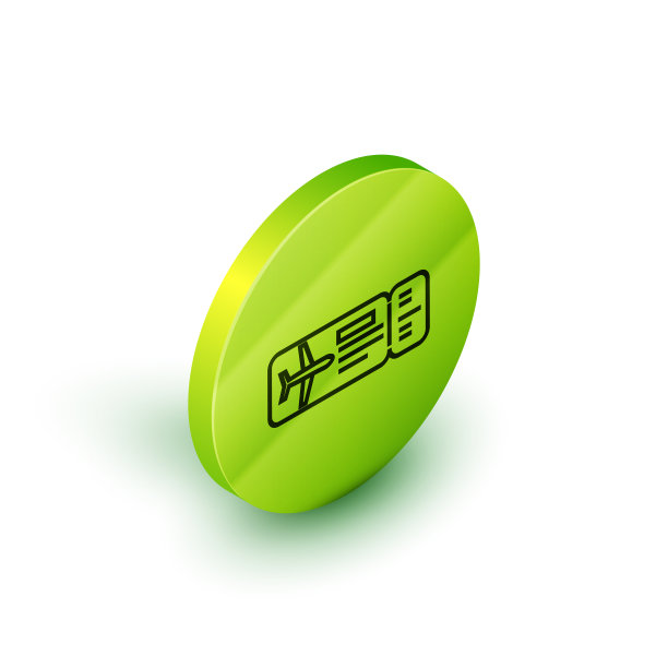 机票图标孤立在等距线上图片下载