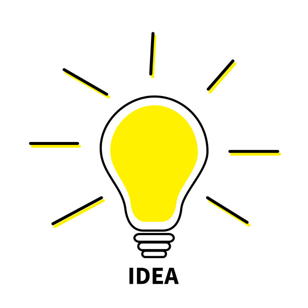 灯泡线图标想法文字发光的效果图片下载