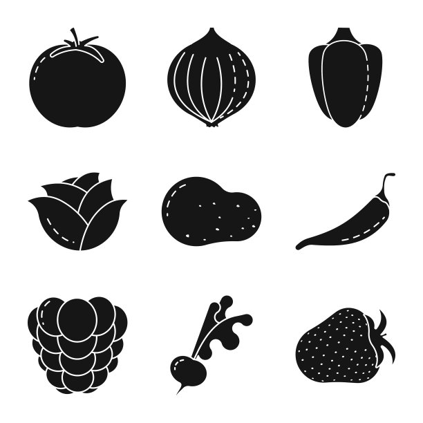 设计素食和有机图标图片下载