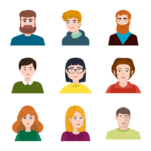 设计人与化身符号的集合图片下载