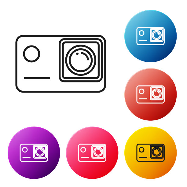 黑线行动极端相机图标孤立上图片下载