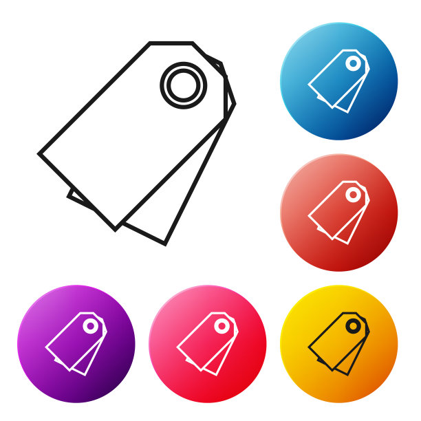 黑线空白标签模板价格标签图标图片下载