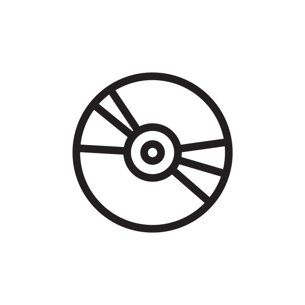扁平线条CD光盘图标Logo元素图片下载
