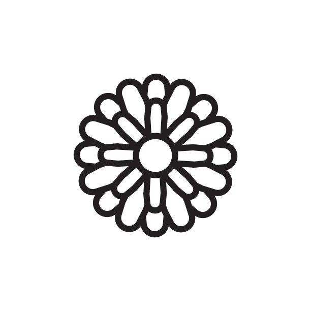 平面线条花图标标志元素花设计图片下载