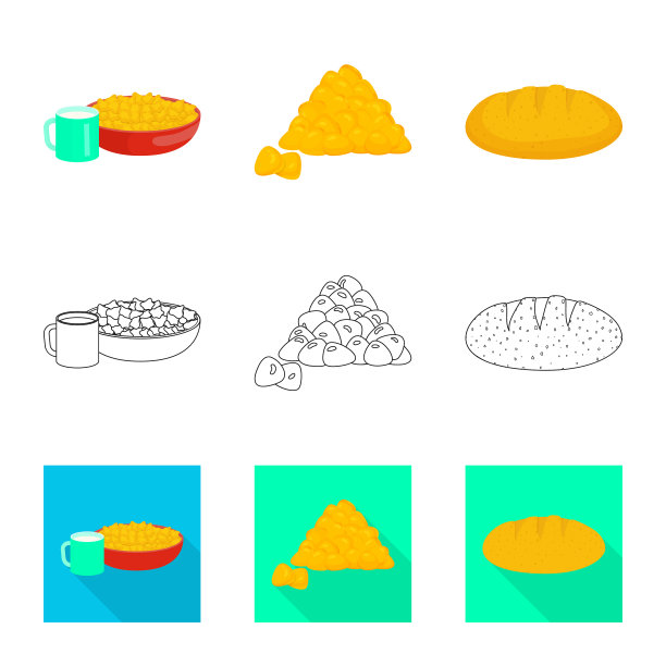 设计玉米地和蔬菜图标集图片下载