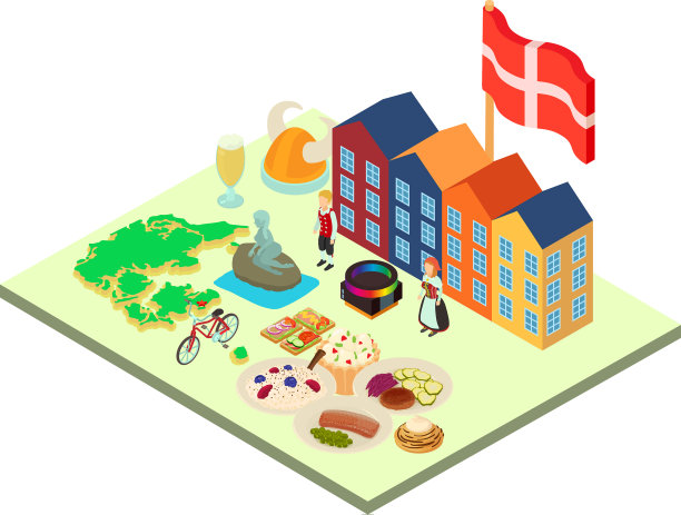 斯堪的纳维亚概念横幅等距风格图片下载