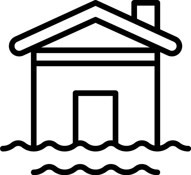房子水淹图标轮廓风格图片下载