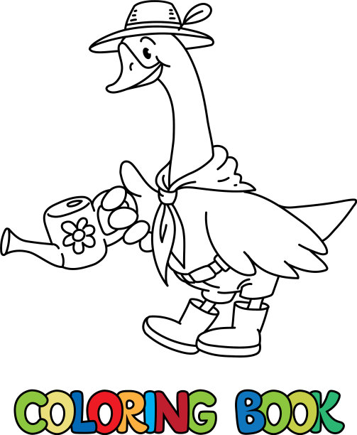 鹅园丁ABC彩色书字母g图片下载