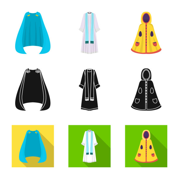 孤立物体材料和服装符号图片下载