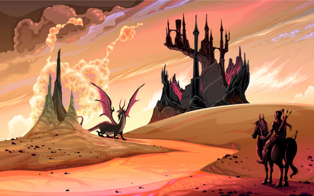 骑士与马对抗龙图片下载