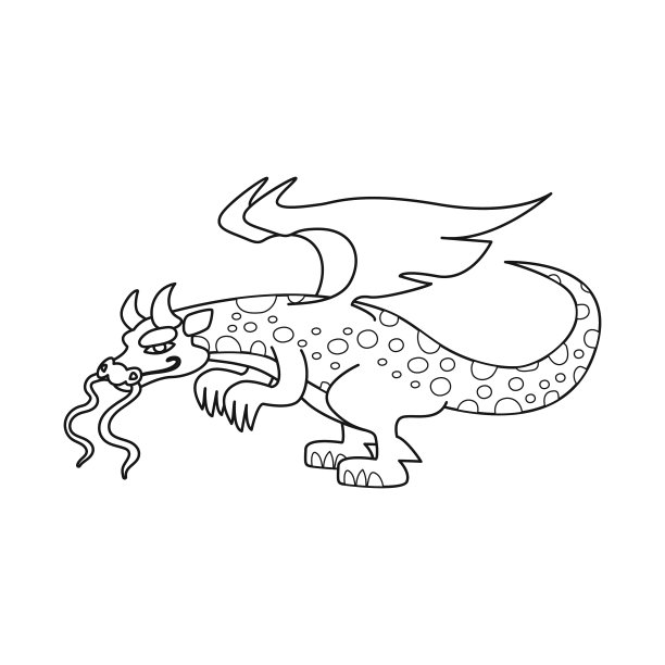 设计龙和怪物标志集图片下载